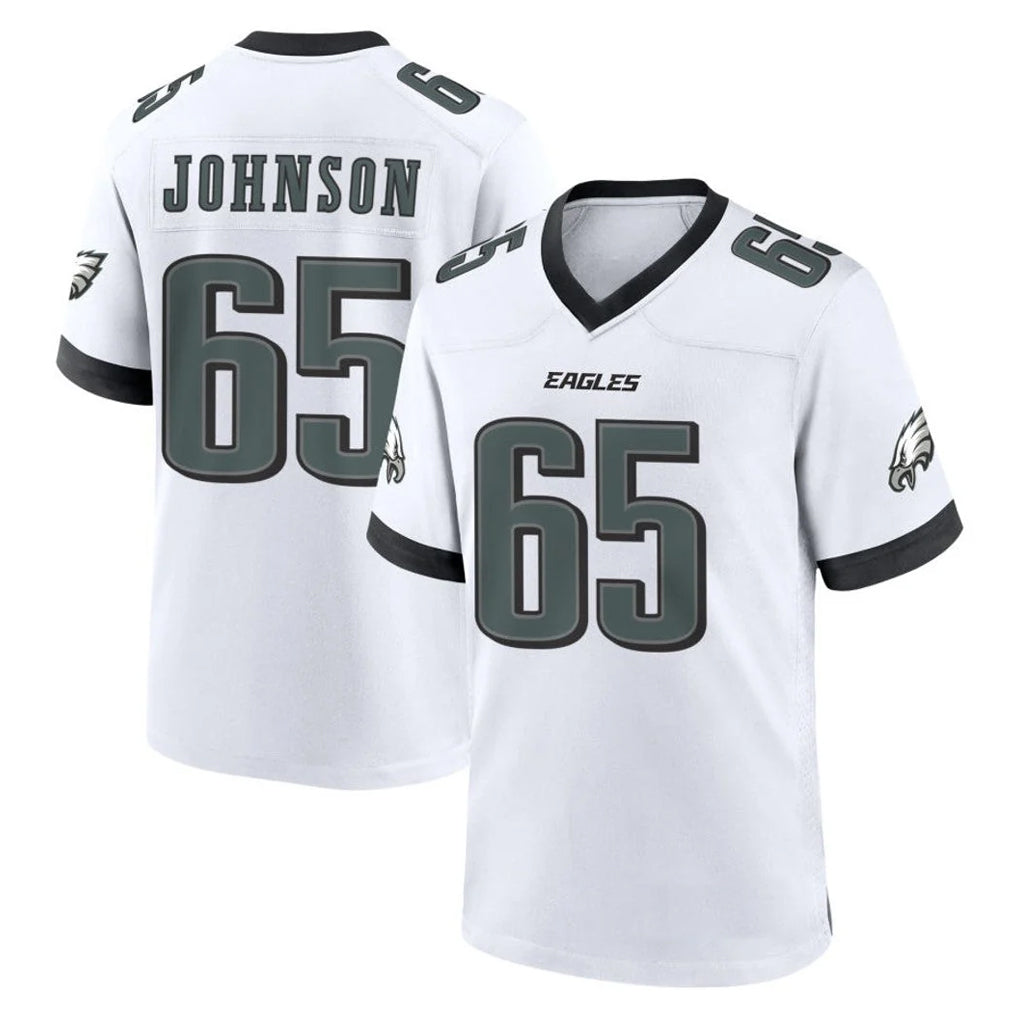 Punc P.Eagles #65 Lane Johnson Player White Game Home Stitched Jerseys