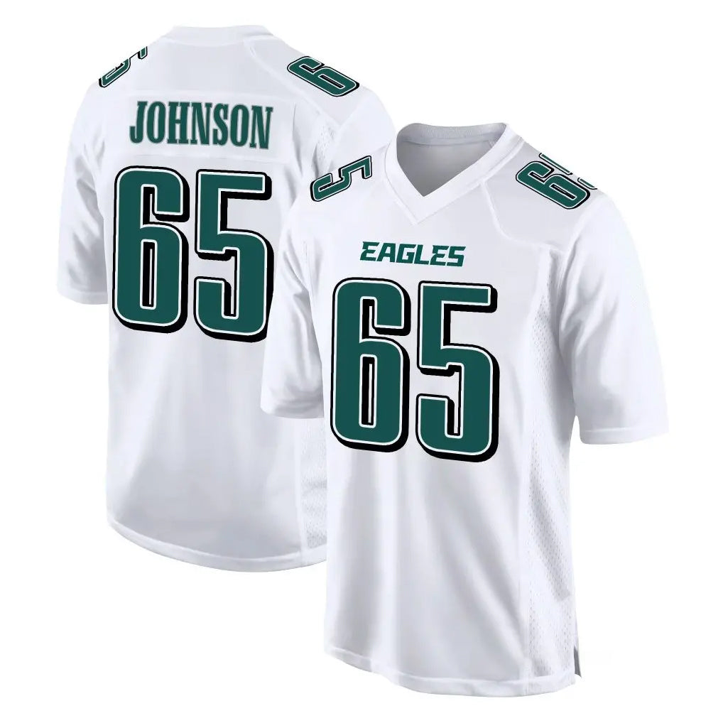 Punc P.Eagles #65 Lane Johnson Player White Tundra Fashion Home Game Stitched Jerseys