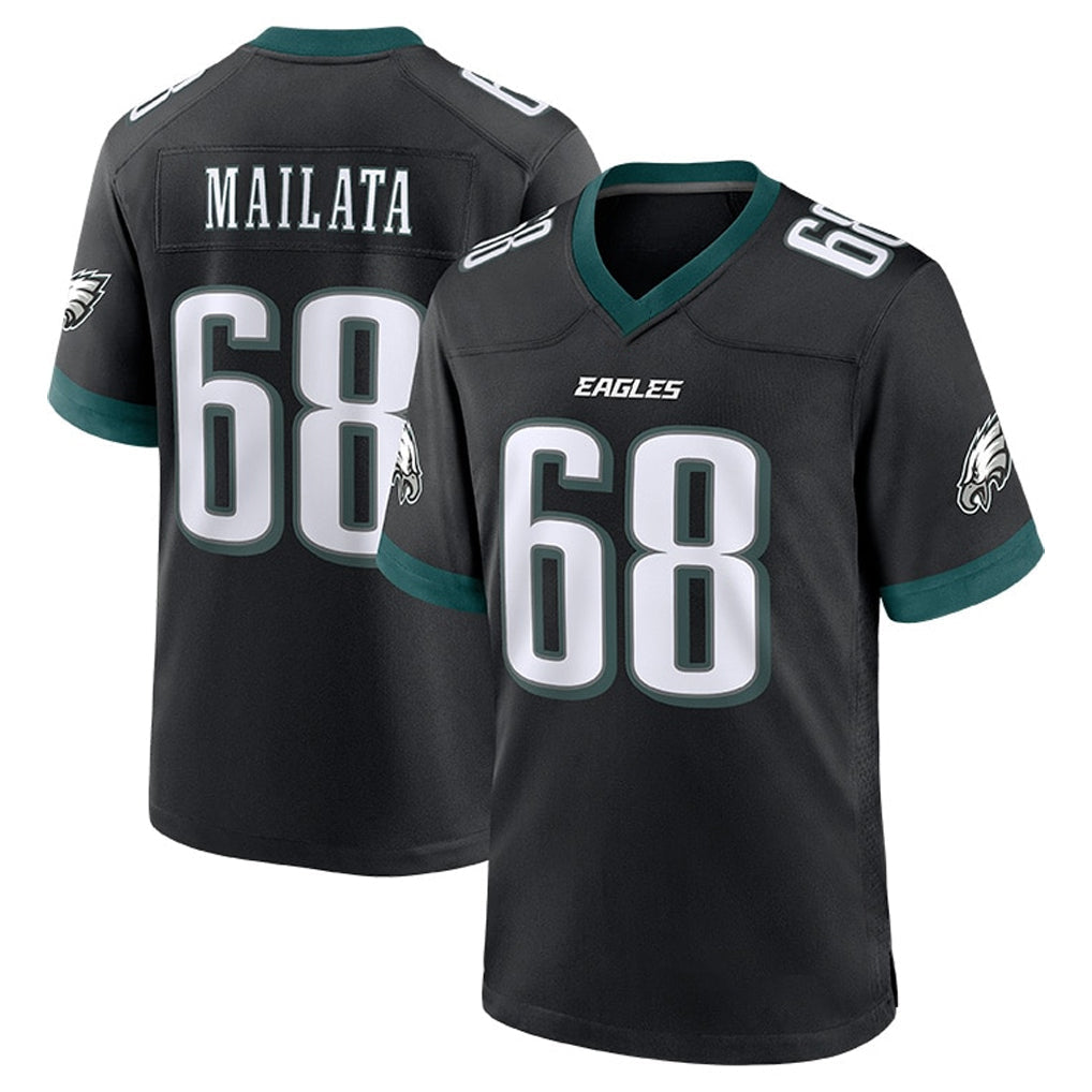 Punc P.Eagles #68 Jordan Mailata Player Black Game Home Stitched Jerseys