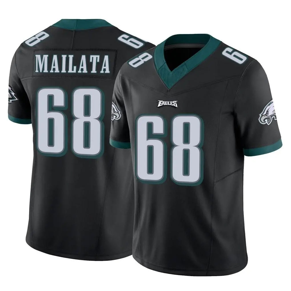 Punc P.Eagles #68 Jordan Mailata Player Black Limited Vapor F.U.S.E. Home Game Stitched Jerseys