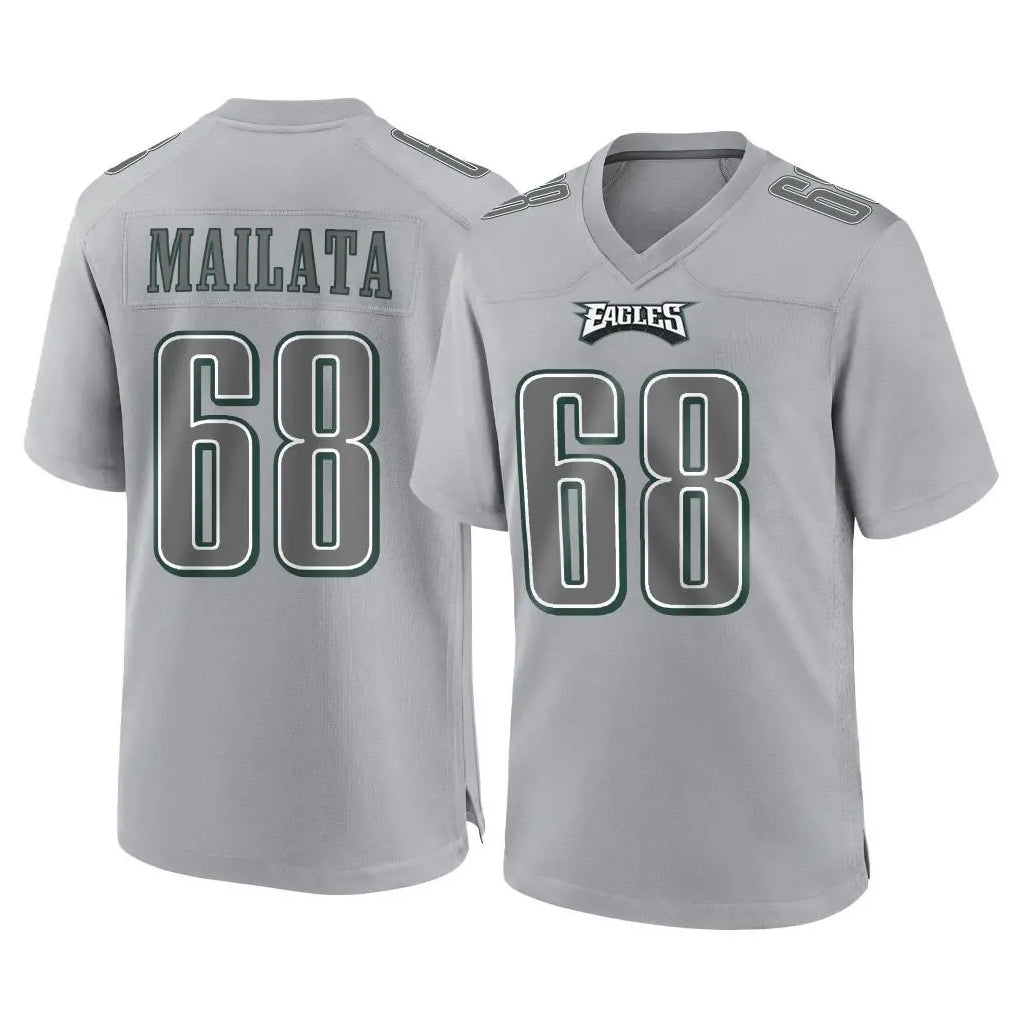 Punc P.Eagles #68 Jordan Mailata Player Gray Atmosphere Fashion Home Game Stitched Jerseys