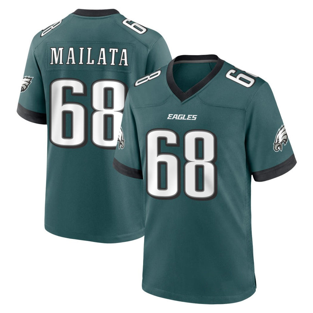 Punc P.Eagles #68 Jordan Mailata Player Green Home Game Stitched Jerseys