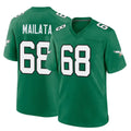 Punc P.Eagles #68 Jordan Mailata Player Green Kelly Alternate Home Game Stitched Jerseys