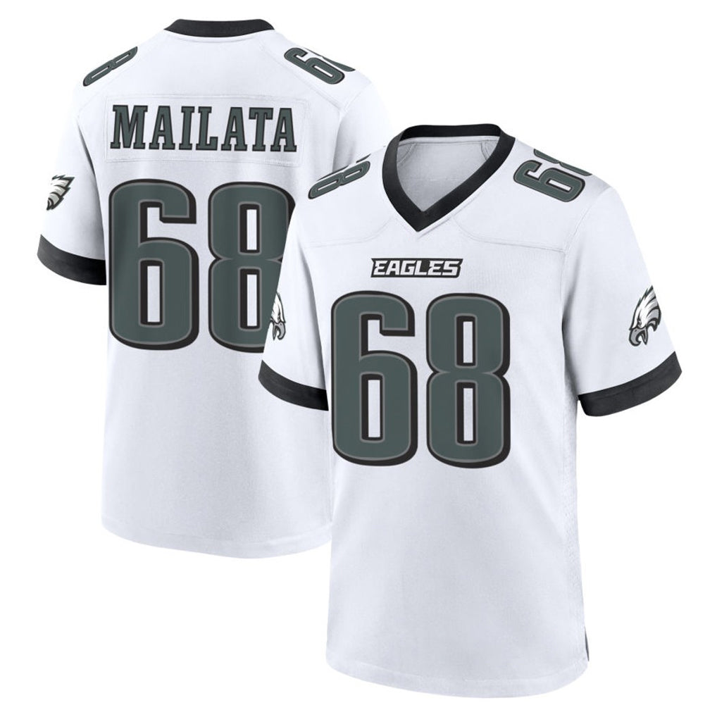 Punc P.Eagles #68 Jordan Mailata Player White Game Home Stitched Jerseys