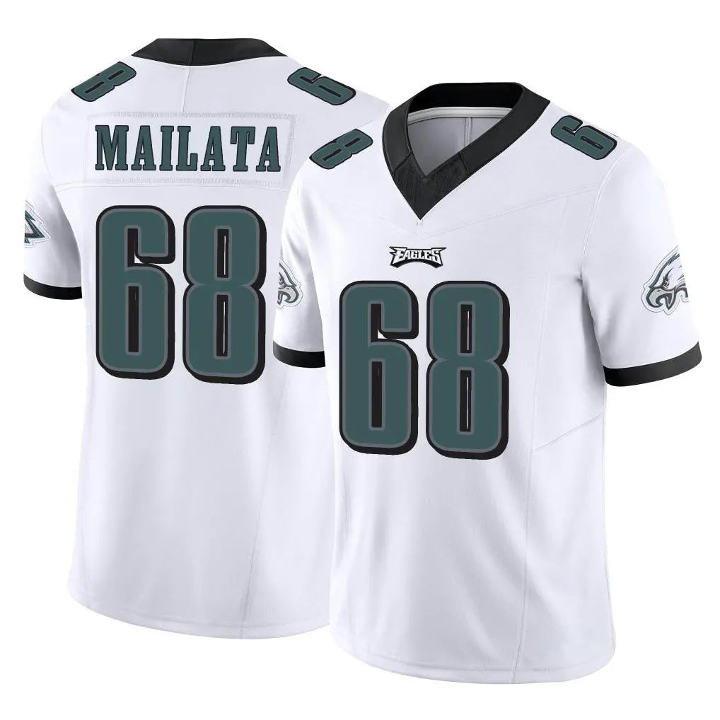 Punc P.Eagles #68 Jordan Mailata Player White Limited Vapor F.U.S.E. Home Game Stitched Jerseys