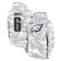 Punc P.Eagles #6 DeVonta Smith Player Arctic Camo Salute to Service Pullover Hoodies Limited Game Stitched Jerseys
