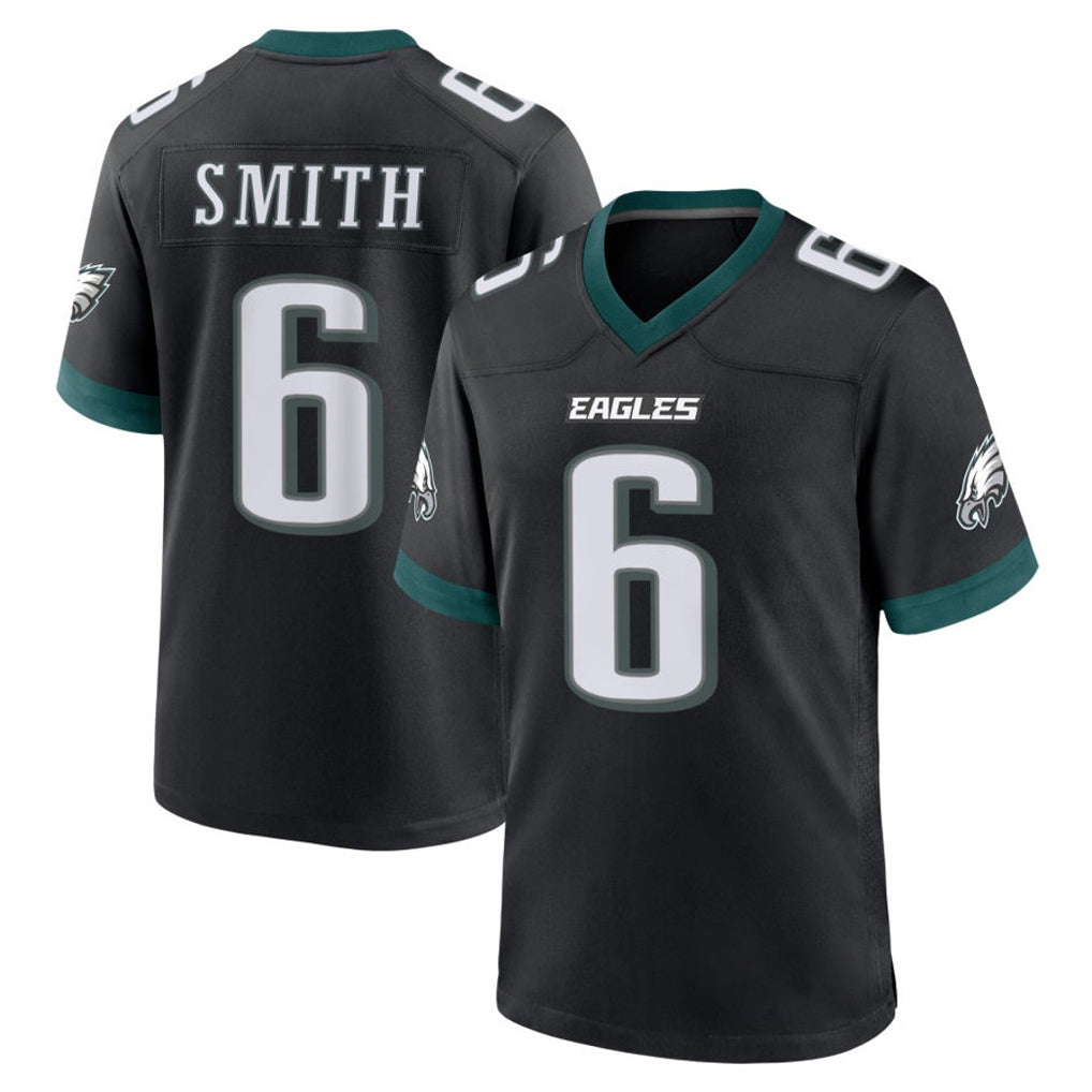 Punc P.Eagles #6 DeVonta Smith Player Black Game Home Stitched Jerseys