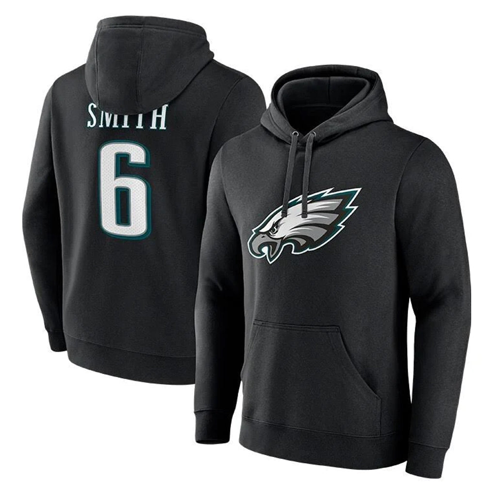 Punc P.Eagles #6 DeVonta Smith Player Black Pullover Hoodies Home Game Stitched Jerseys