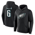 Punc P.Eagles #6 DeVonta Smith Player Black Pullover Hoodies Home Game Stitched Jerseys