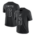 Punc P.Eagles #6 DeVonta Smith Player Black REFLECTIVE Limited Stitched Jerseys