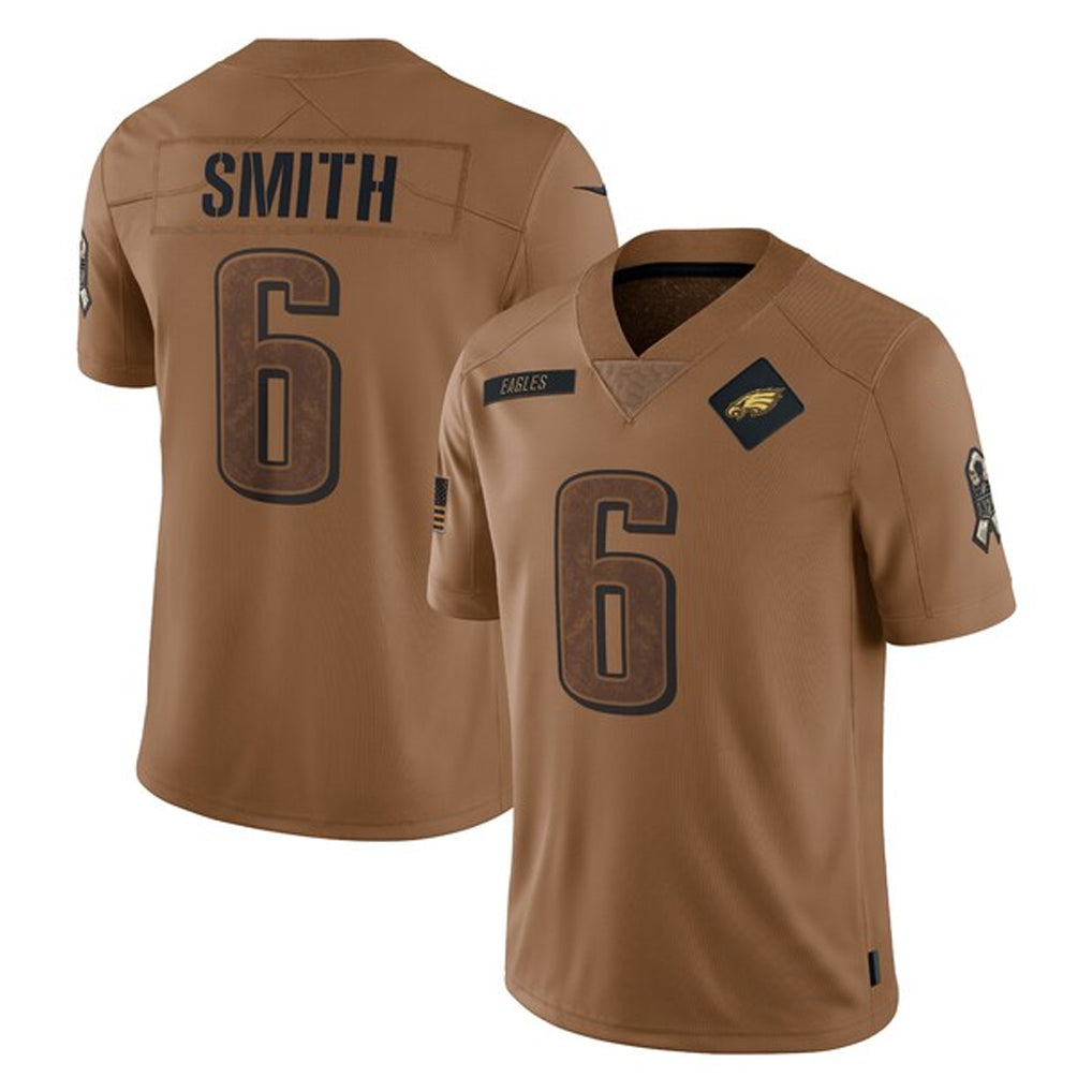 Punc P.Eagles #6 DeVonta Smith Player Brown Salute To Service Limited Stitched Jerseys