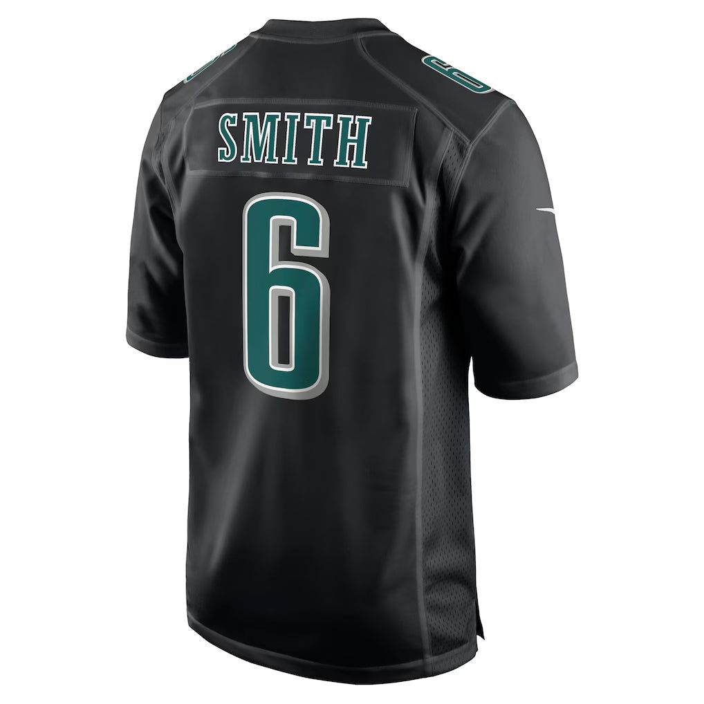 Punc P.Eagles #6 DeVonta Smith Player Carbon Black Fashion Game Stitched Jerseys