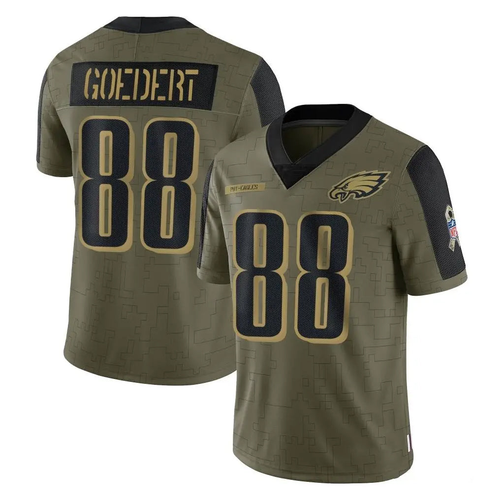Punc P.Eagles #88 Dallas Goedert Player Olive Salute To Service Limited Game Stitched Jerseys