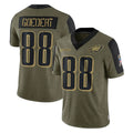 Punc P.Eagles #88 Dallas Goedert Player Olive Salute To Service Limited Game Stitched Jerseys