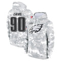 Punc P.Eagles #90 Jordan Davis Player Arctic Camo Salute to Service Pullover Hoodies Limited Game Stitched Jerseys