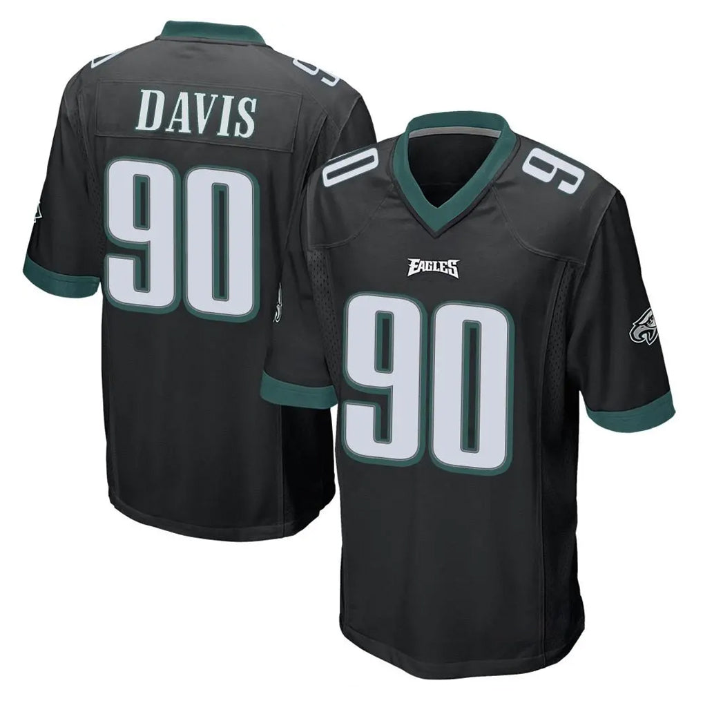 Punc P.Eagles #90 Jordan Davis Player Black Home Game Stitched Jerseys