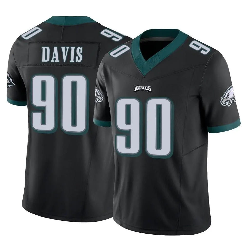 Punc P.Eagles #90 Jordan Davis Player Black Limited Vapor F.U.S.E. Home Game Stitched Jerseys