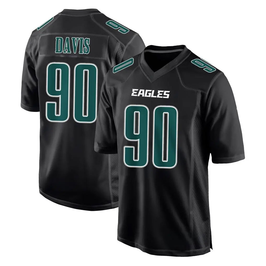 Punc P.Eagles #90 Jordan Davis Player Carbon Black Fashion Home Game Stitched Jerseys