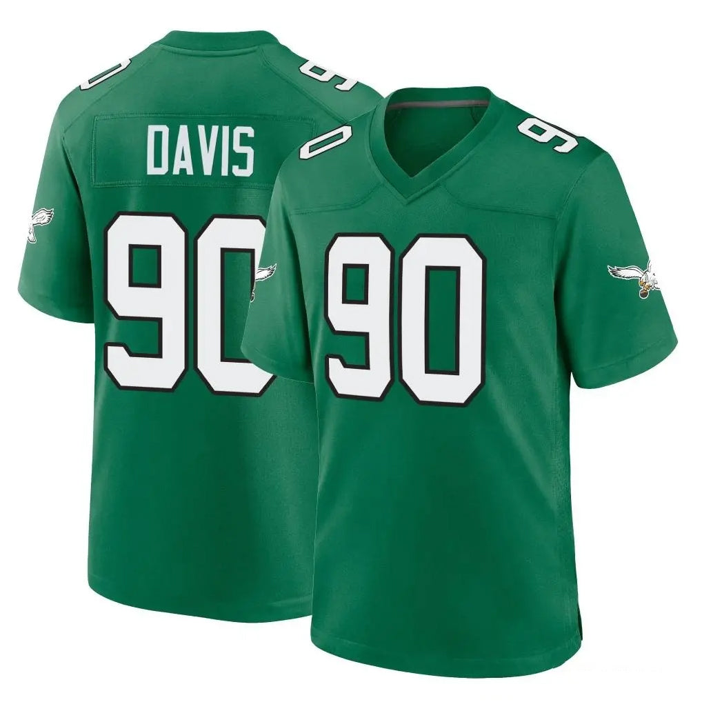 Punc P.Eagles #90 Jordan Davis Player Green Kelly Alternate Home Game Stitched Jerseys