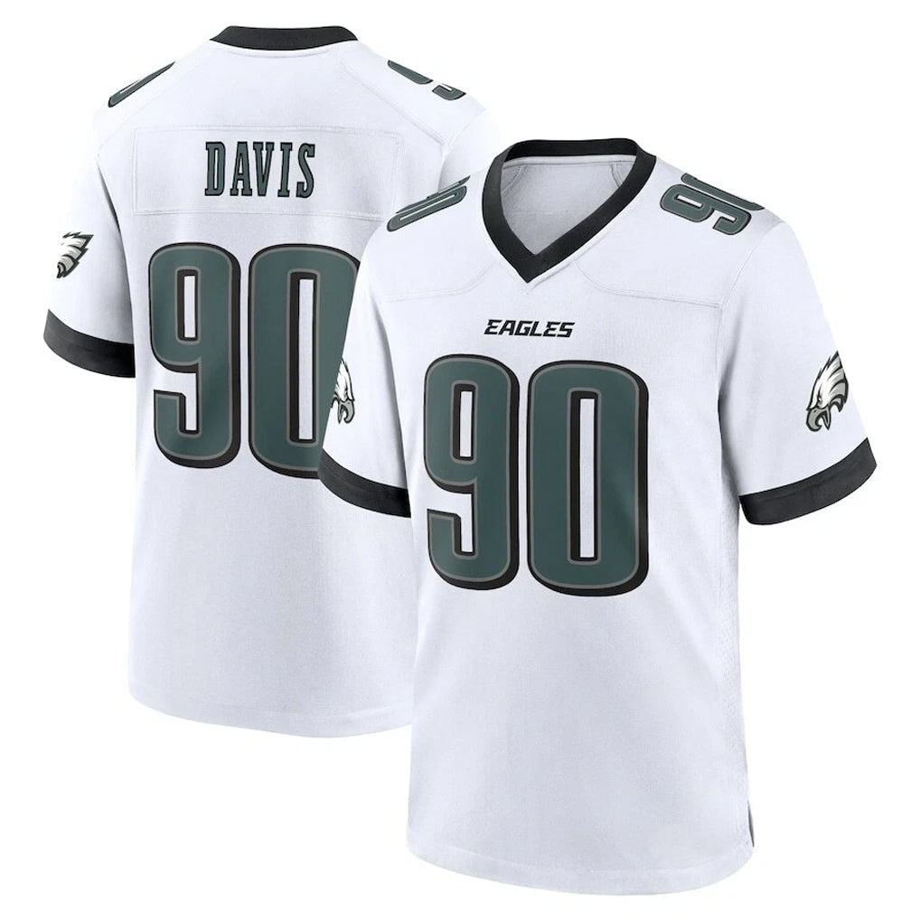 Punc P.Eagles #90 Jordan Davis Player White Game Home Stitched Jerseys