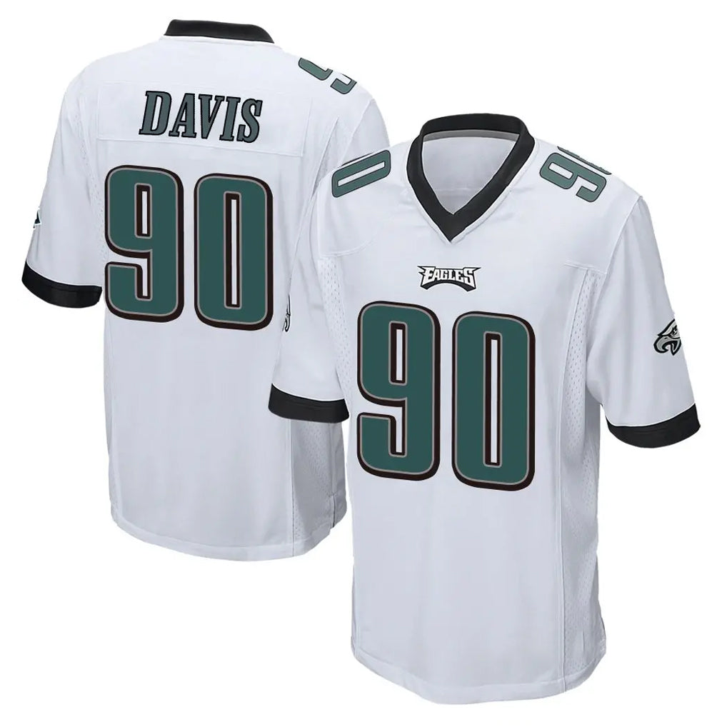 Punc P.Eagles #90 Jordan Davis Player White Home Game Stitched Jerseys