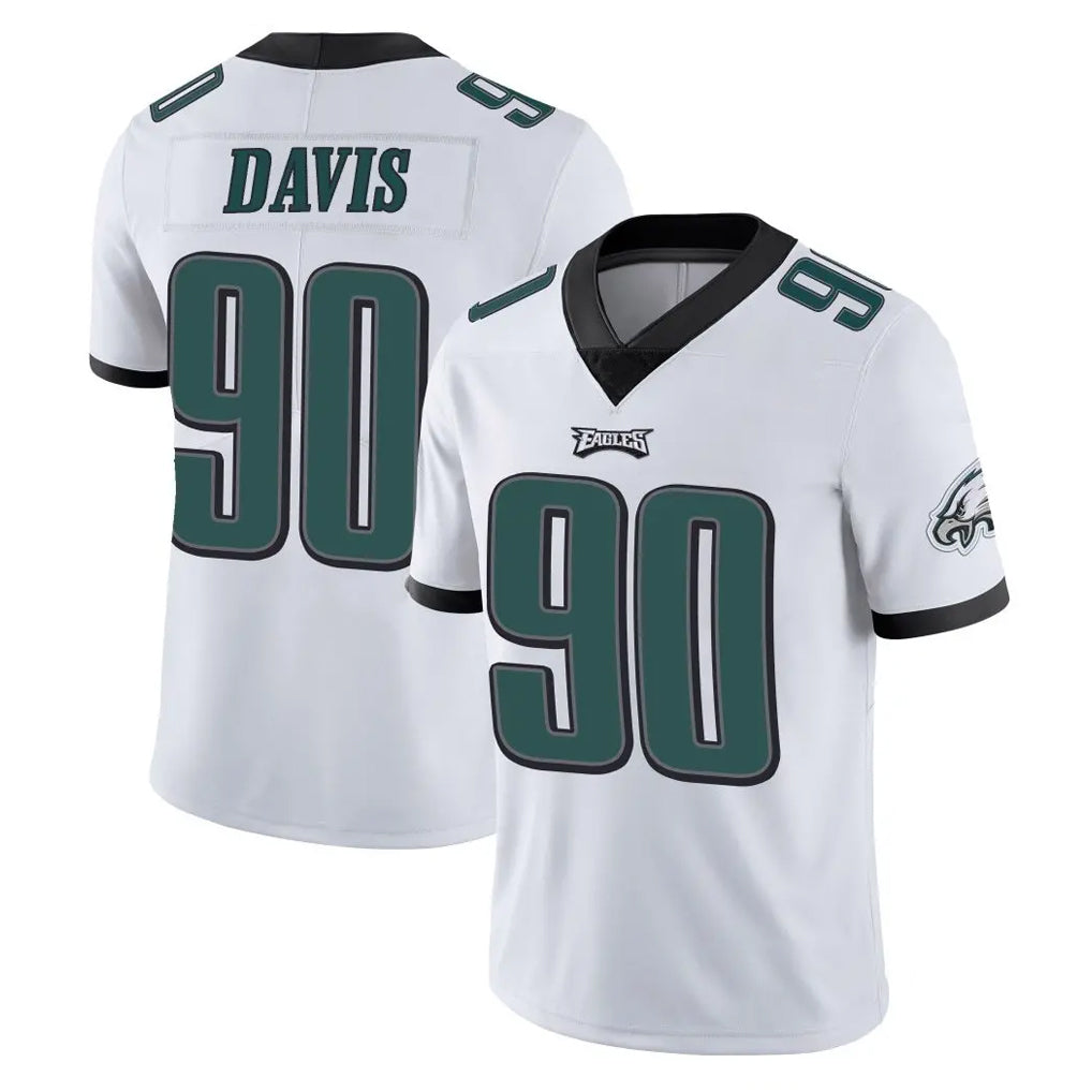 Punc P.Eagles #90 Jordan Davis Player White Limited Vapor Untouchable Home Game Stitched Jerseys