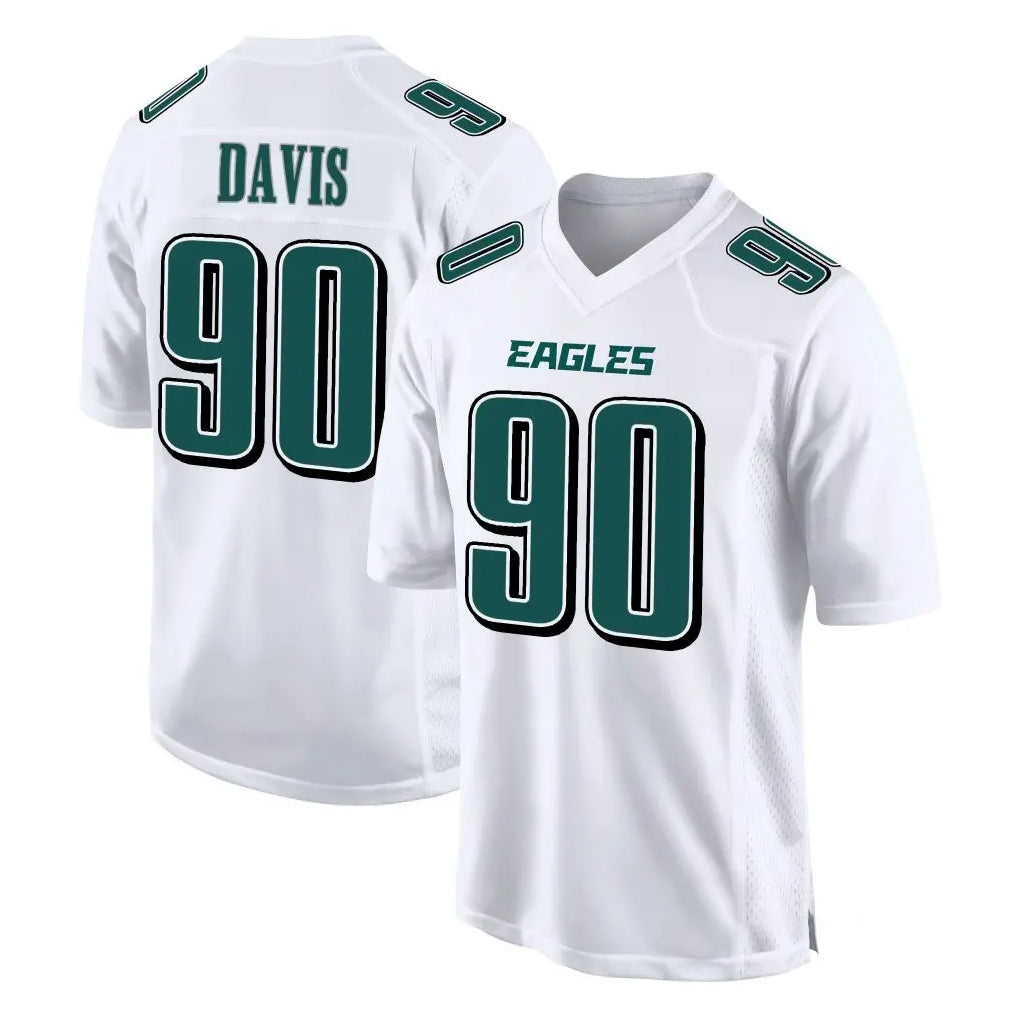 Punc P.Eagles #90 Jordan Davis Player White Tundra Fashion Home Game Stitched Jerseys