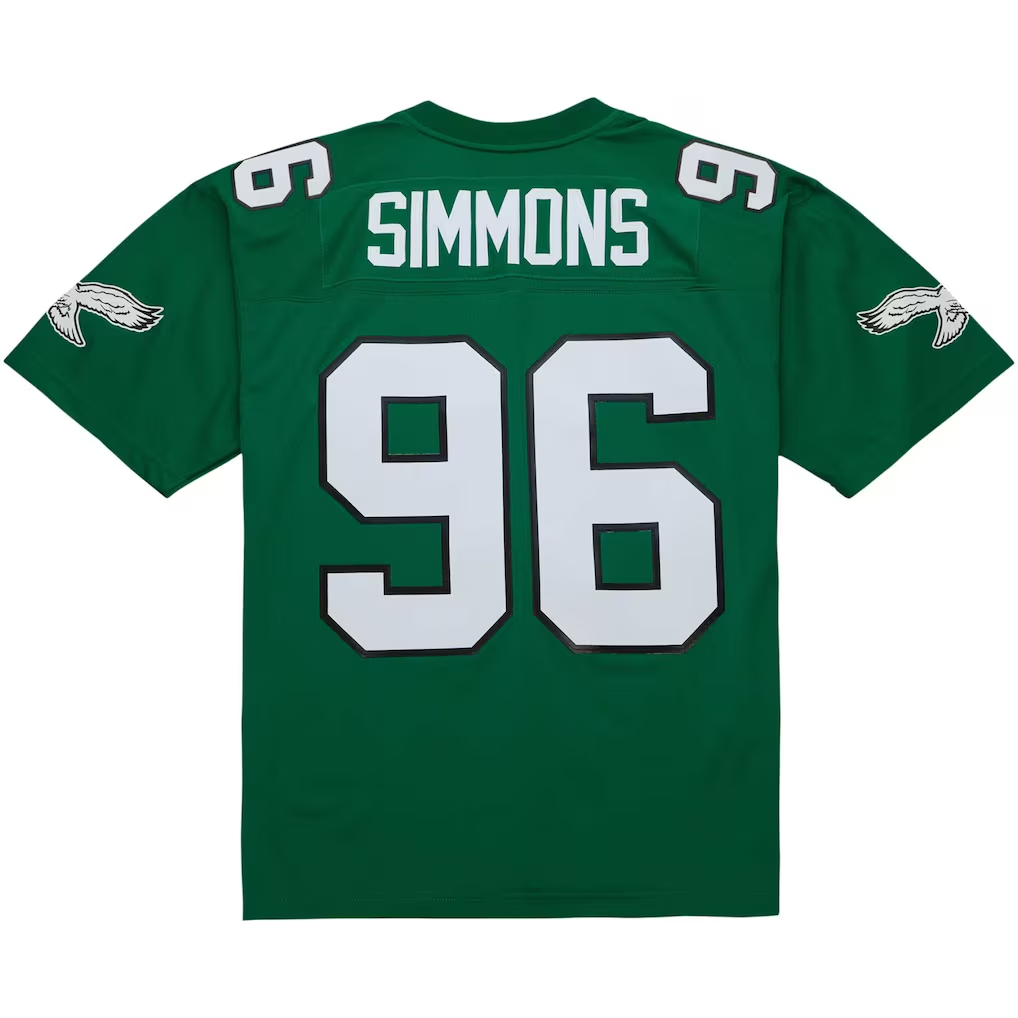 Punc P.Eagles #96 Clyde Simmons Mitchell & Ness Kelly Green Legacy Replica Jersey