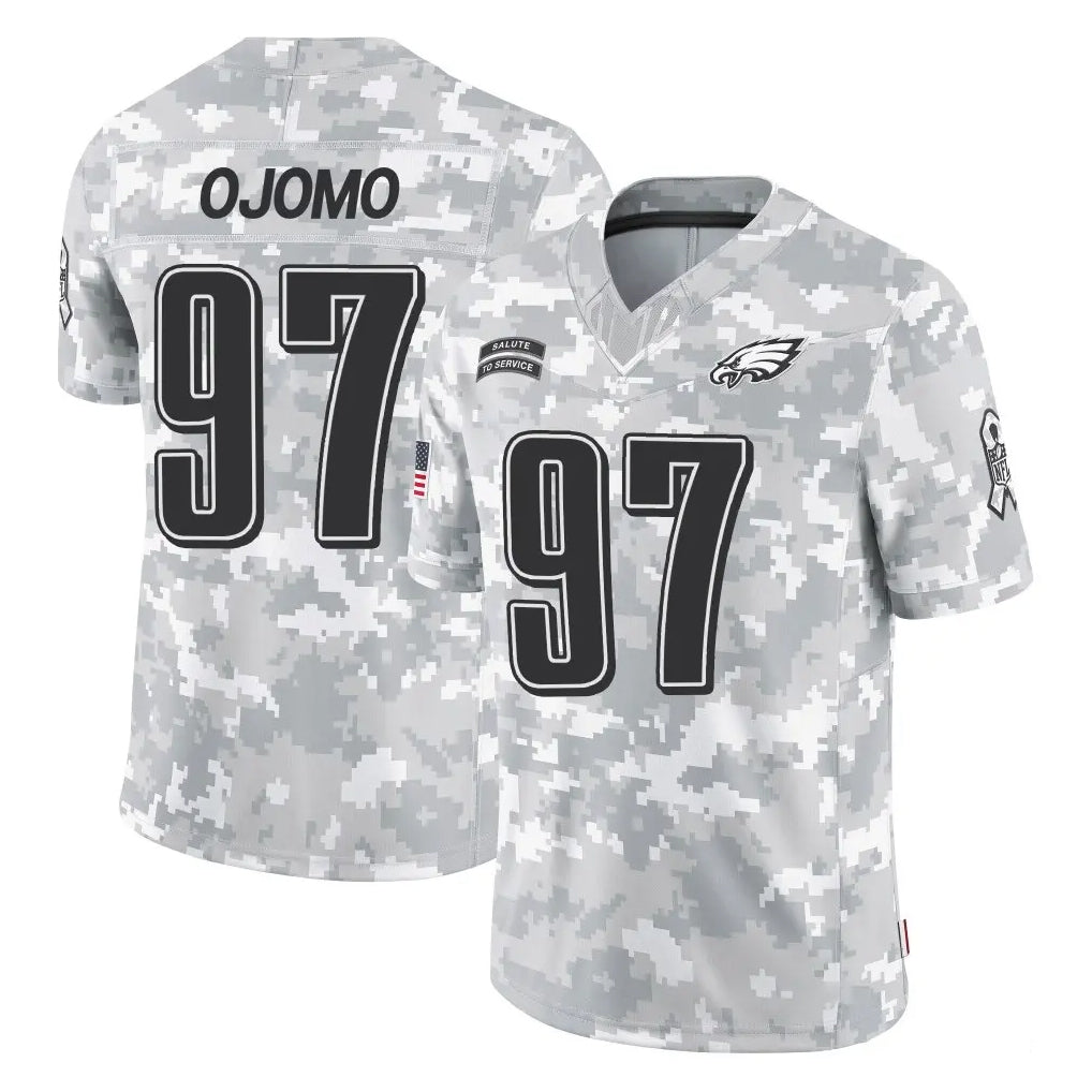 Punc P.Eagles #97 Moro Ojomo Player Arctic Camo Salute to Service Limited Game Stitched Jerseys