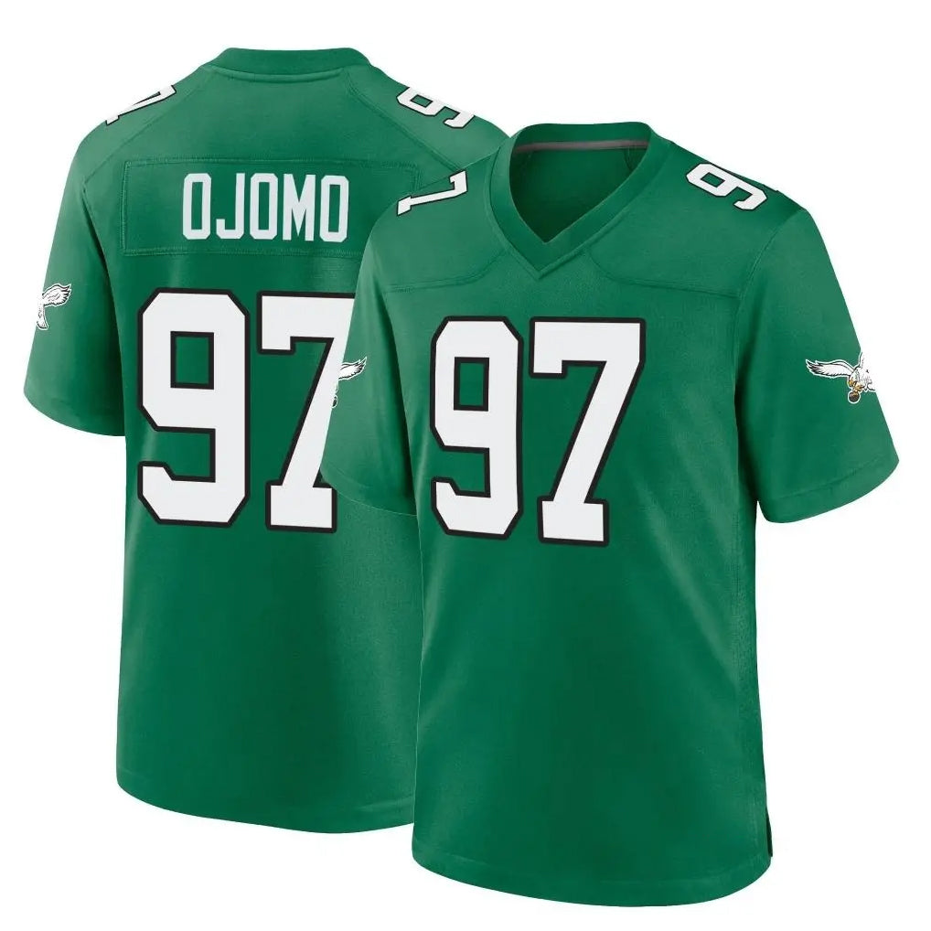 Punc P.Eagles #97 Moro Ojomo Player Green Kelly Alternate Home Game Stitched Jerseys