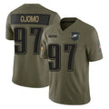 Punc P.Eagles #97 Moro Ojomo Player Olive 2025 Salute To Service Limited Stitched Jerseys