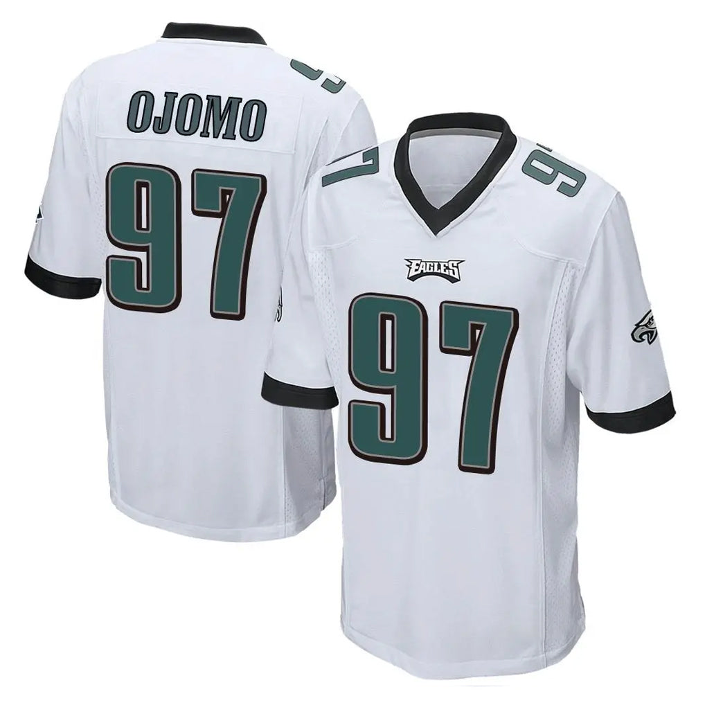 Punc P.Eagles #97 Moro Ojomo Player White Home Game Stitched Jerseys