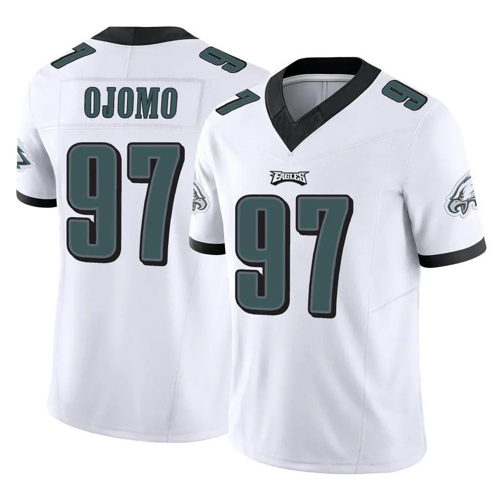 Punc P.Eagles #97 Moro Ojomo Player White Limited Vapor F.U.S.E. Home Game Stitched Jerseys
