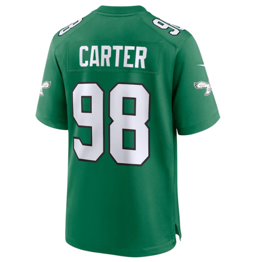 Punc P.Eagles #98 Jalen Carter Green Alternate Game American Stitched Jerseys