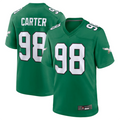 Punc P.Eagles #98 Jalen Carter Green Alternate Game Jersey Stitched American Stitched Jersey