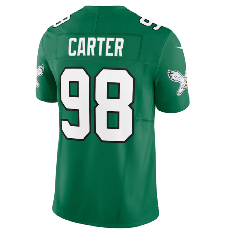 Punc P.Eagles #98 Jalen Carter Green Alternate Vapor F.U.S.E. Limited Jersey Stitched American Stitched Jersey
