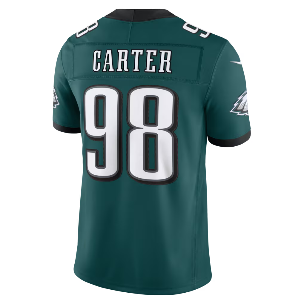 Punc P.Eagles #98  Jalen Carter Midnight Green Team Vapor F.U.S.E. Stitched Limited Jerseys
