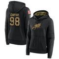 Punc P.Eagles #98 Jalen Carter Player Black Military Hoodie Game Stitched Jerseys