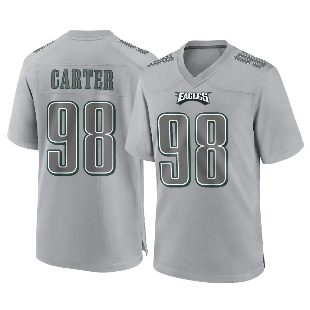 Punc P.Eagles #98 Jalen Carter Player Gray Atmosphere Fashion Home Game Stitched Jerseys