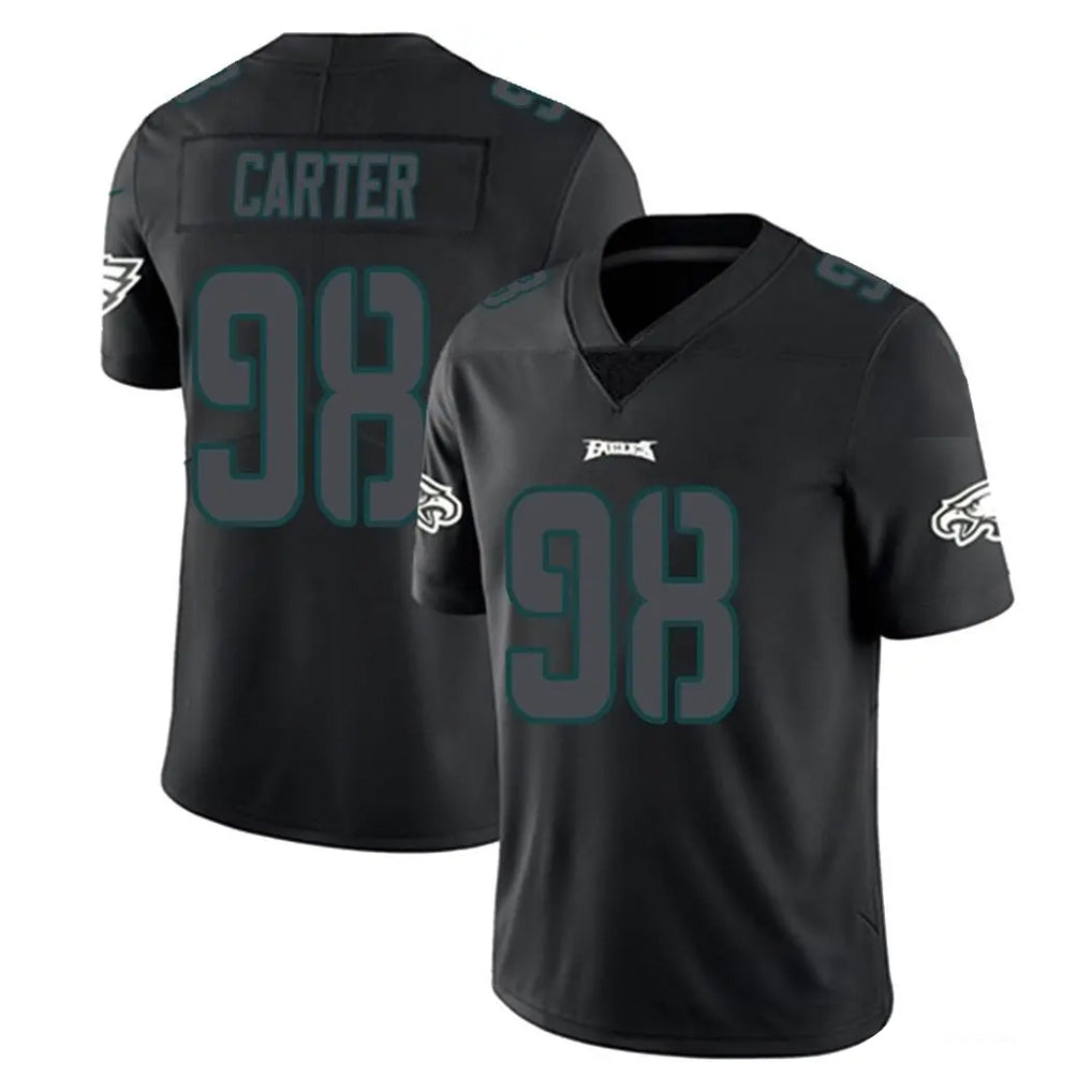 Punc P.Eagles #98 Jalen Carter Player Limited Black Impact Home Game Stitched Jerseys