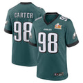Punc P.Eagles #98 Jalen Carter Player Midnight Green Super Bowl LIX Game Stitched Jerseys