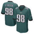 Punc P.Eagles #98 Jalen Carter Player Team Color Green Home Game Stitched Jerseys