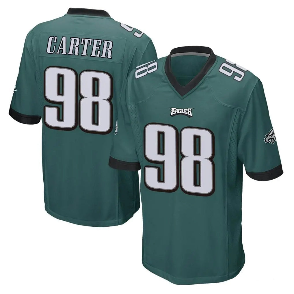 Punc P.Eagles #98 Jalen Carter Player Team Color Green Home Game Stitched Jerseys