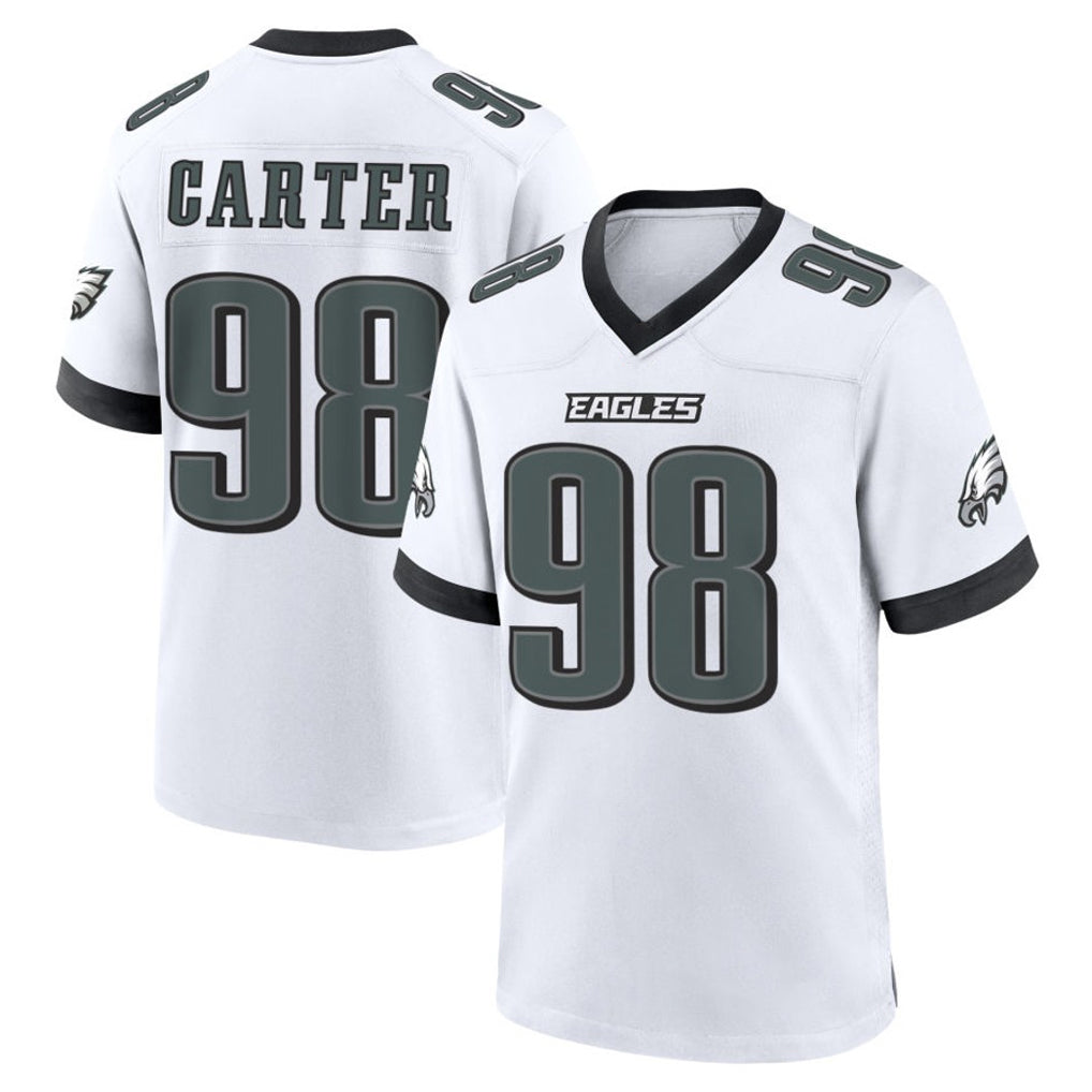 Punc P.Eagles #98 Jalen Carter Player White Game Home Stitched Jerseys