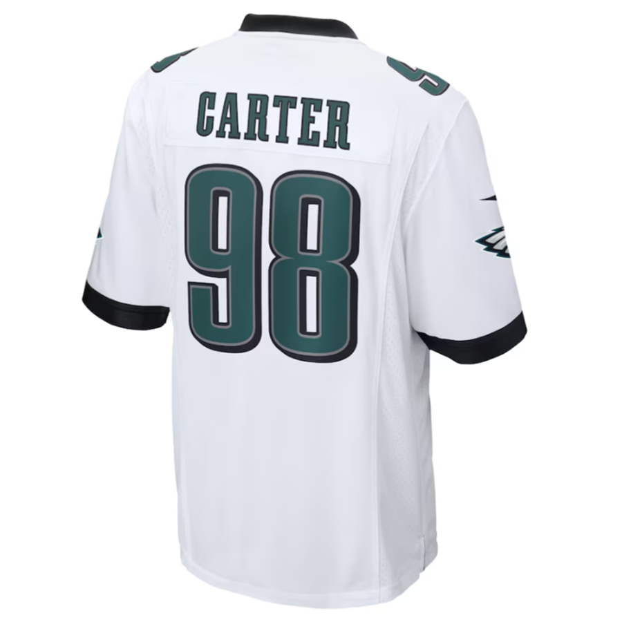 Punc P.Eagles #98 Jalen Carter White Game Jersey Stitched American Stitched Jersey