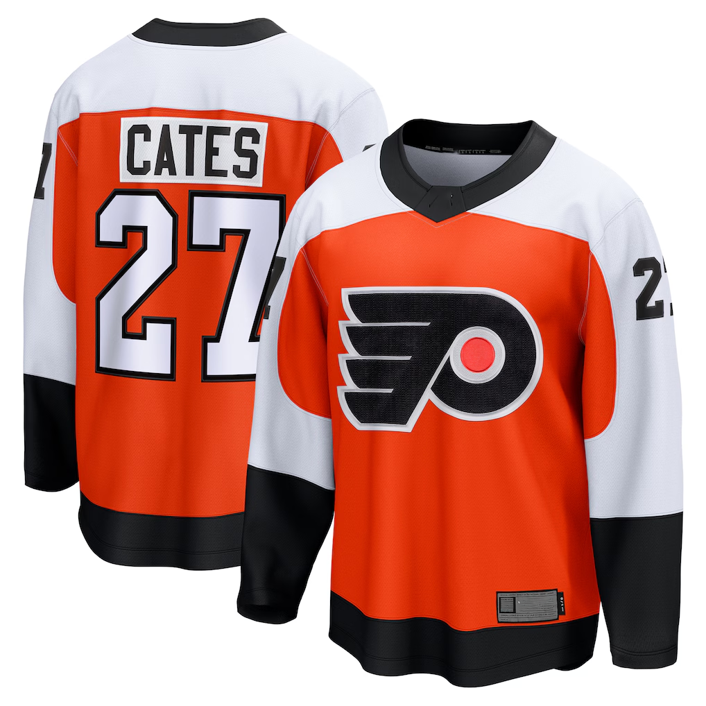 Punc P.Flyers #27 Noah Cates Orange Home Breakaway Jerseys