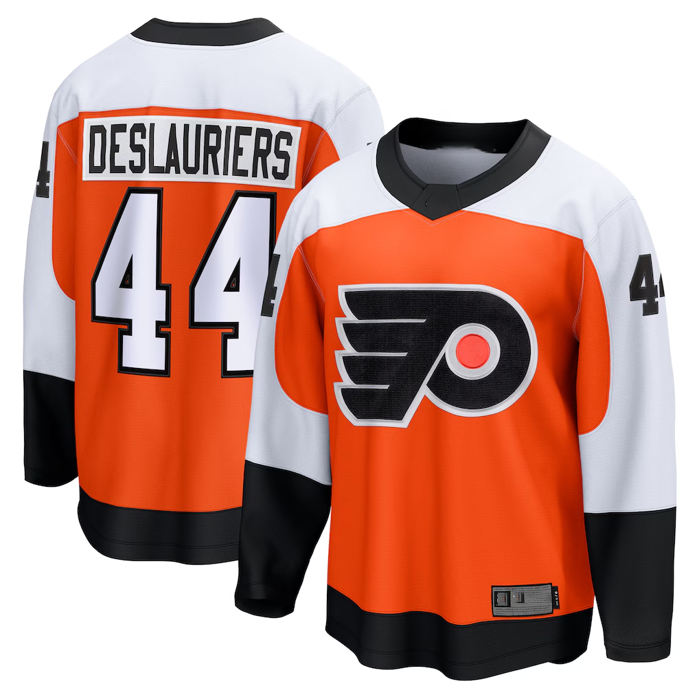 Punc P.Flyers #44 Nicolas Deslauriers Orange Home Premier Breakaway Player Jerseys
