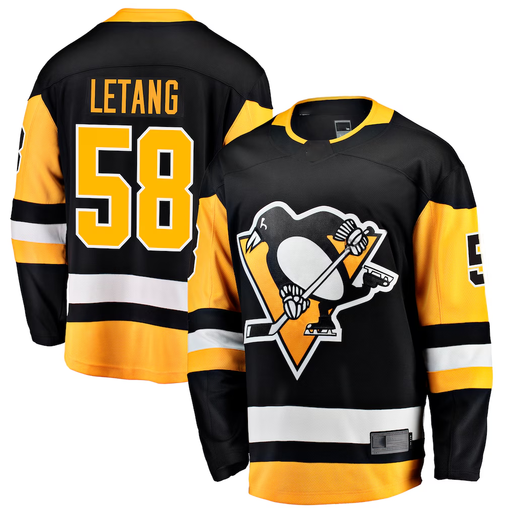 Punc P.Penguins #58 Kris Letang Black Home Breakaway Jerseys