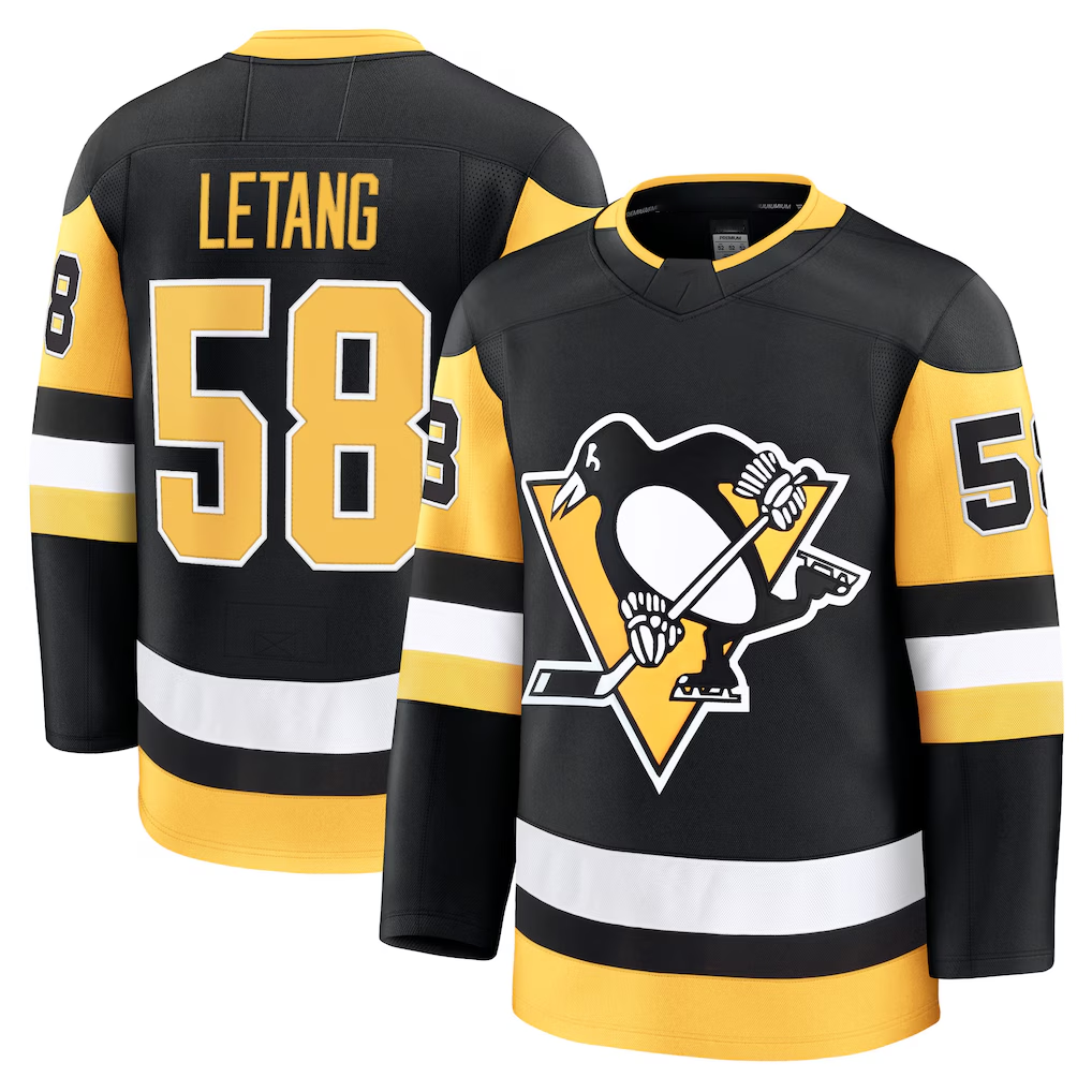 Punc P.Penguins #58 Kris Letang Black Home Premium Jerseys