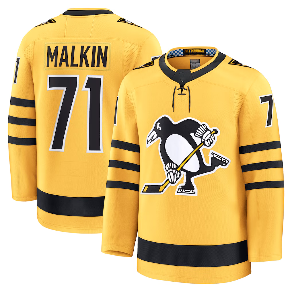 Punc P.Penguins #71 Evgeni Malkin Gold Alternate Premium Player Jerseys